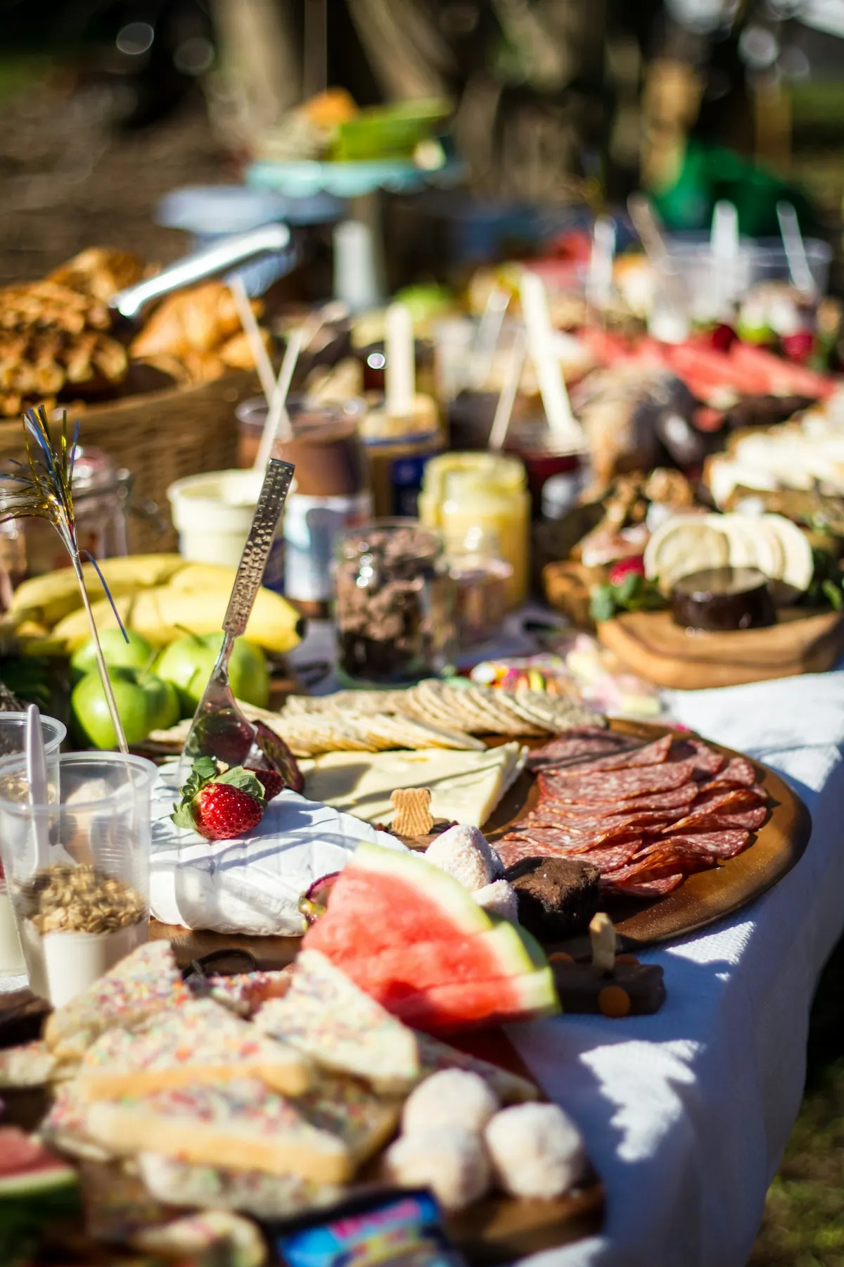 A table of cooked food